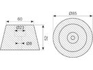 Buffer Ø85/Ø60x52 mm højde