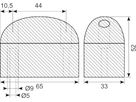 Buffer 65x33x52 mm NR/SBR