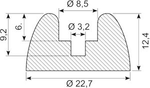 Gummibuffer. Ø22.7x12.4 mm