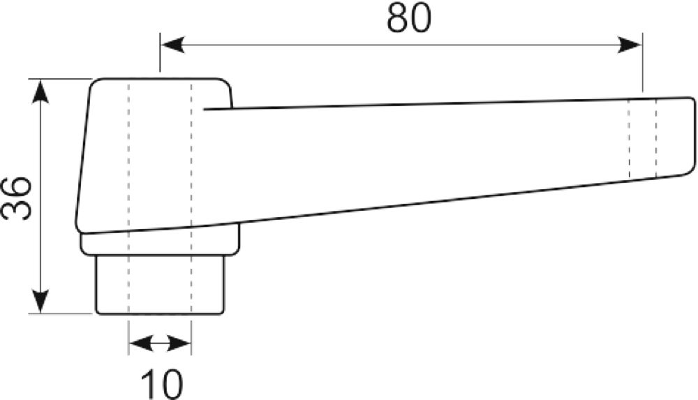 Svinggreb R80 Ø10 H7 pasning