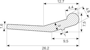 Gummiprofil EPDM 7.5x26.2 mm