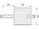 Vibrationsdæmper Ø30x30 mm.