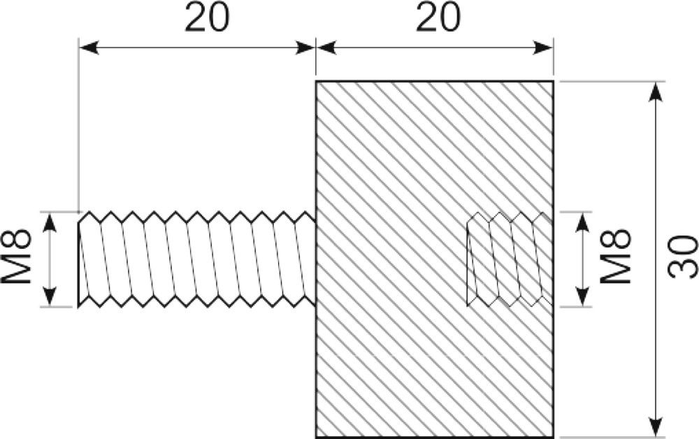 Vibrationsdæmper Ø30x20 mm