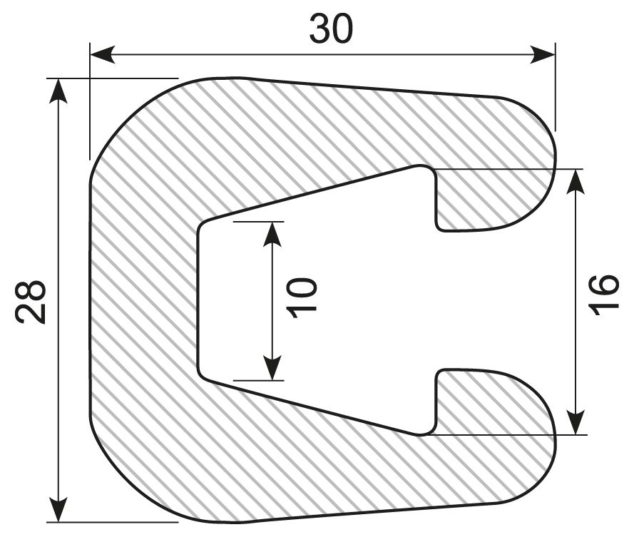 Fenderliste PVC sort