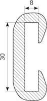 Gelænderliste PVC, Sort