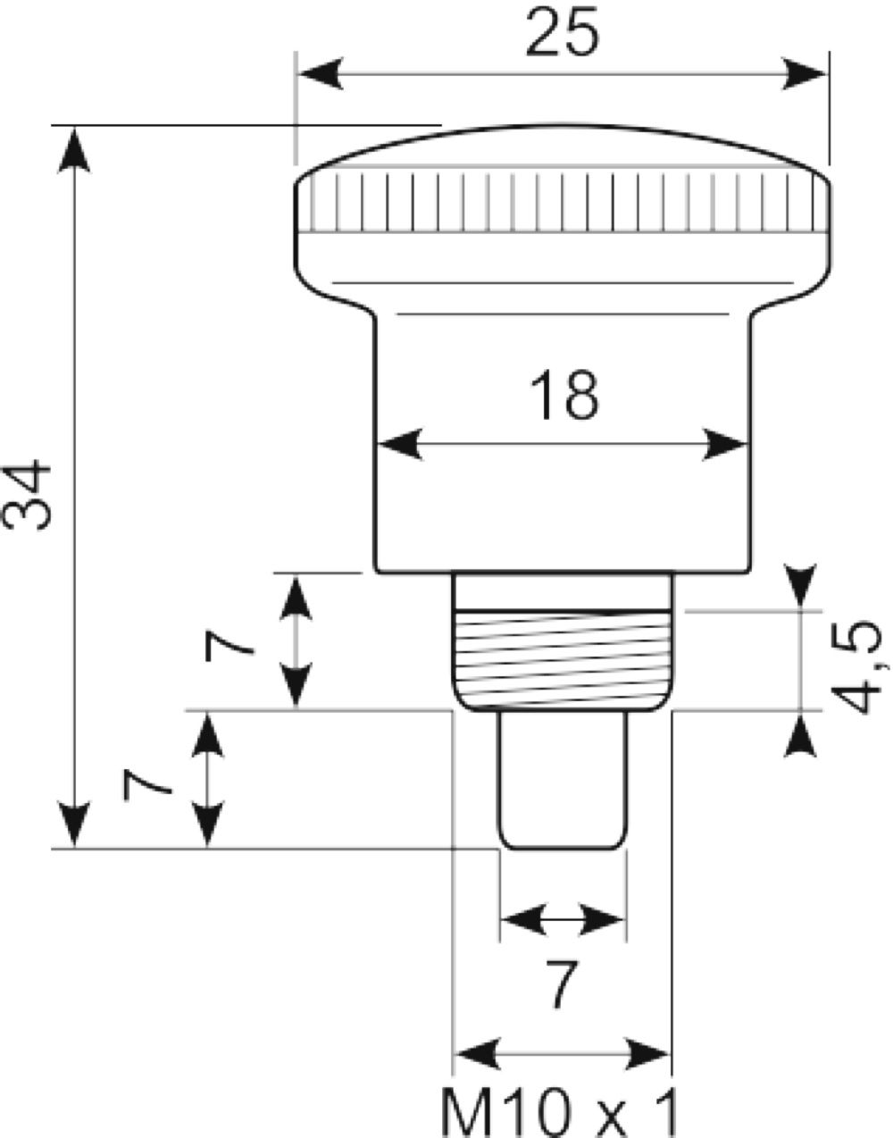 Galv. positioneringsbolt d=7