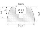 Gummibuffer Ø22.7x12.4 mm sort