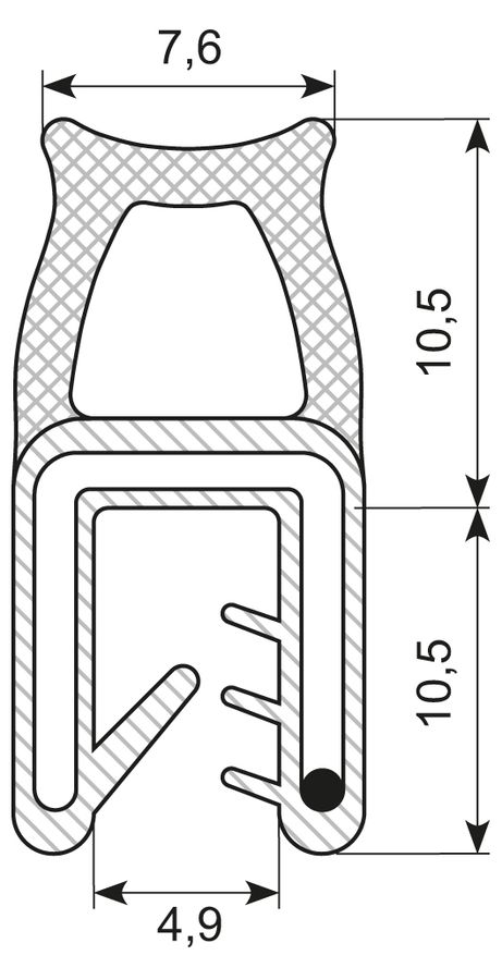 Kantliste Co.ex EPDM
M/ballon på ryg grip 2.0-4.0