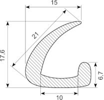 Vinkelprofil 18x18 sort EPDM