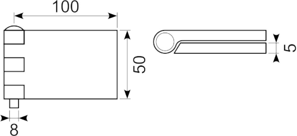 Bladhængsel 50x100 mm