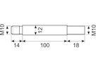 Grebstang Ø12 M10. t.Lgd.132 mm