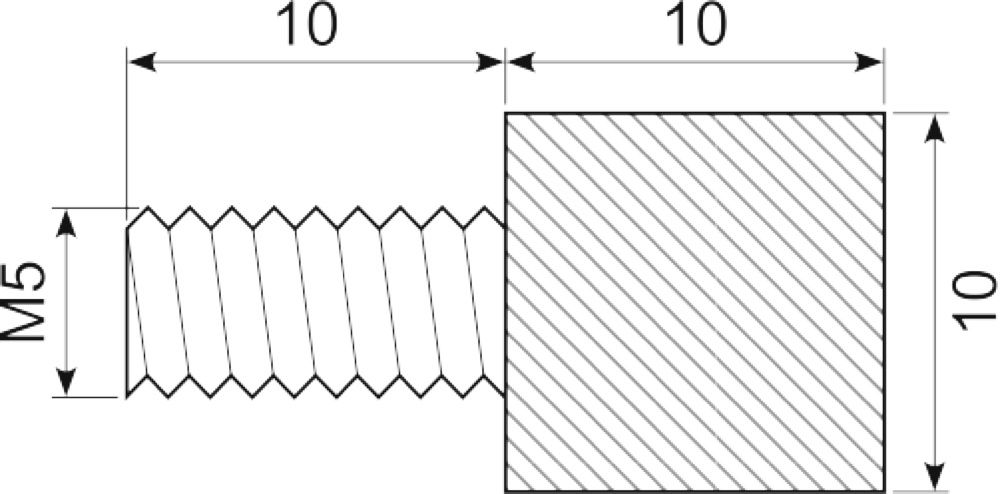 Vibrationsdæmper ø10X10 mm
M5 x10 mm tap i en side.
NR/SBR
