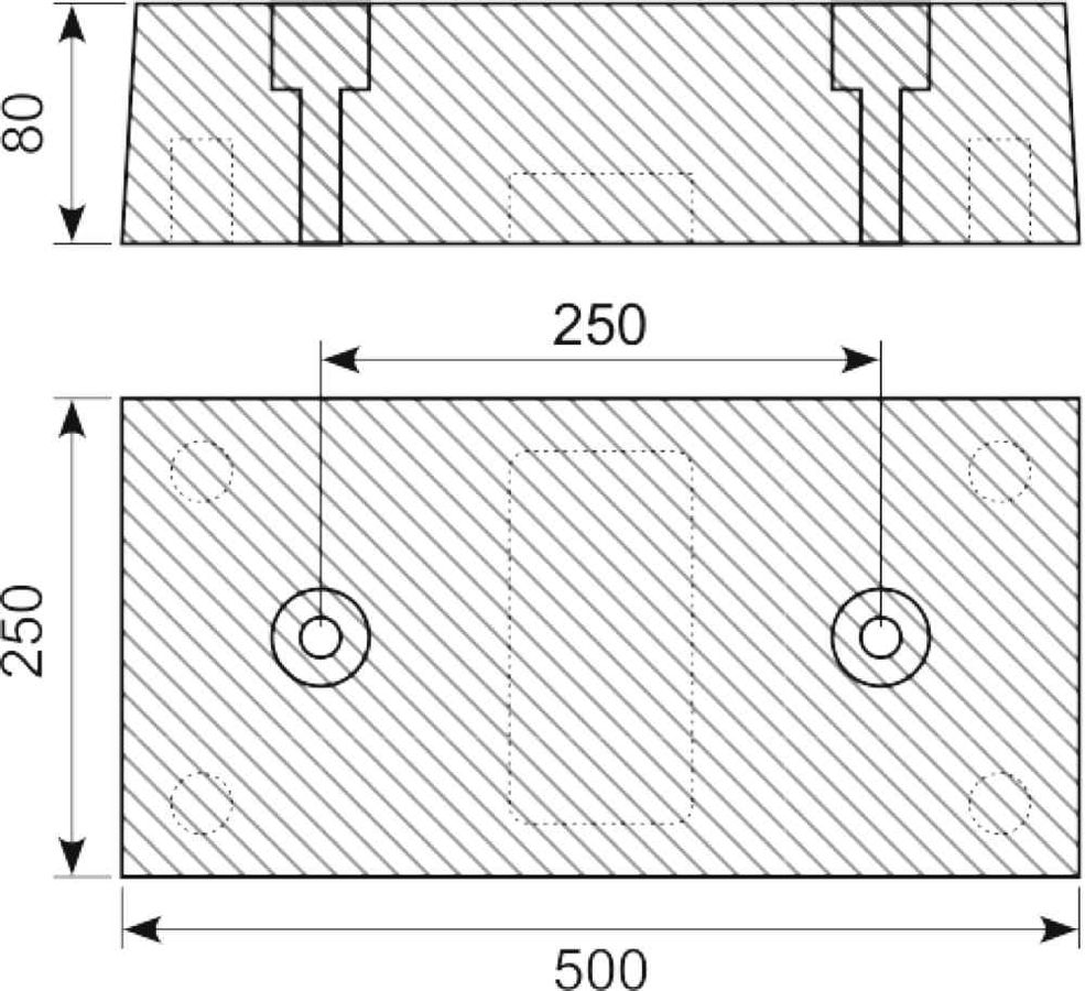 Buffer 500x250x80 mm