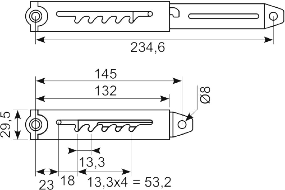Teleskopbeslag 217mm