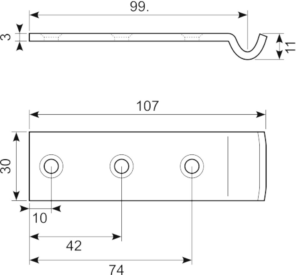 Modhold forkrøbbet 30x107 mm