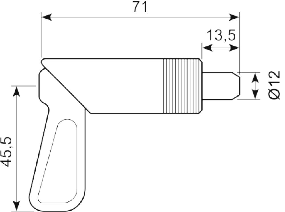Fjederrigellås. dorn Ø 12.0 mm
