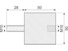Vibrationsdæmper Ø50x50 mm
