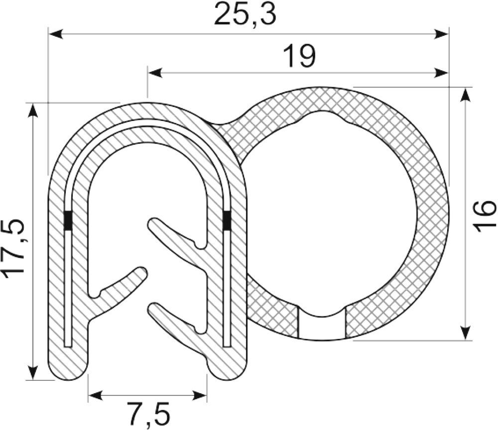 Kantliste NBR/Svampeg.