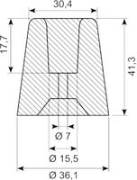 Ø36.1x41.3 mm grå gummibuffer