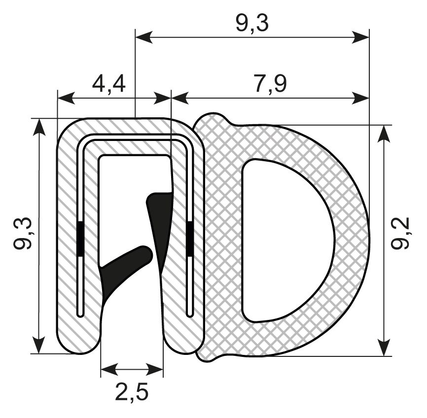Kantliste PVC/Svampeg.
M/ballon på side grip 1.0-2.0