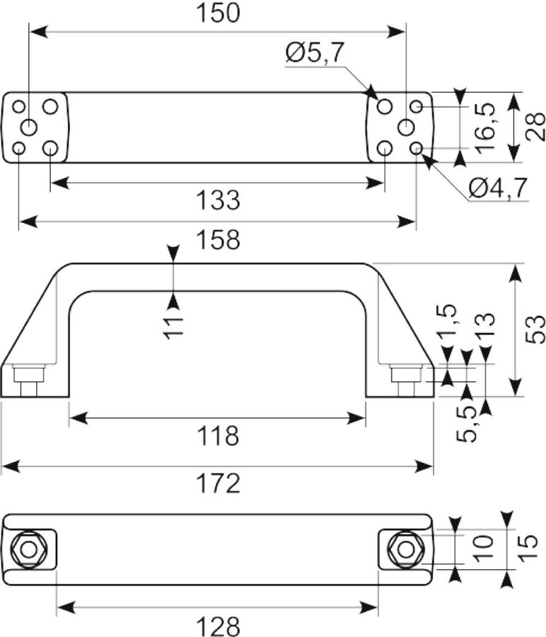 Greb 150mm sort