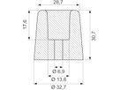 Ø32.7x30.7mm grå gummibuffer