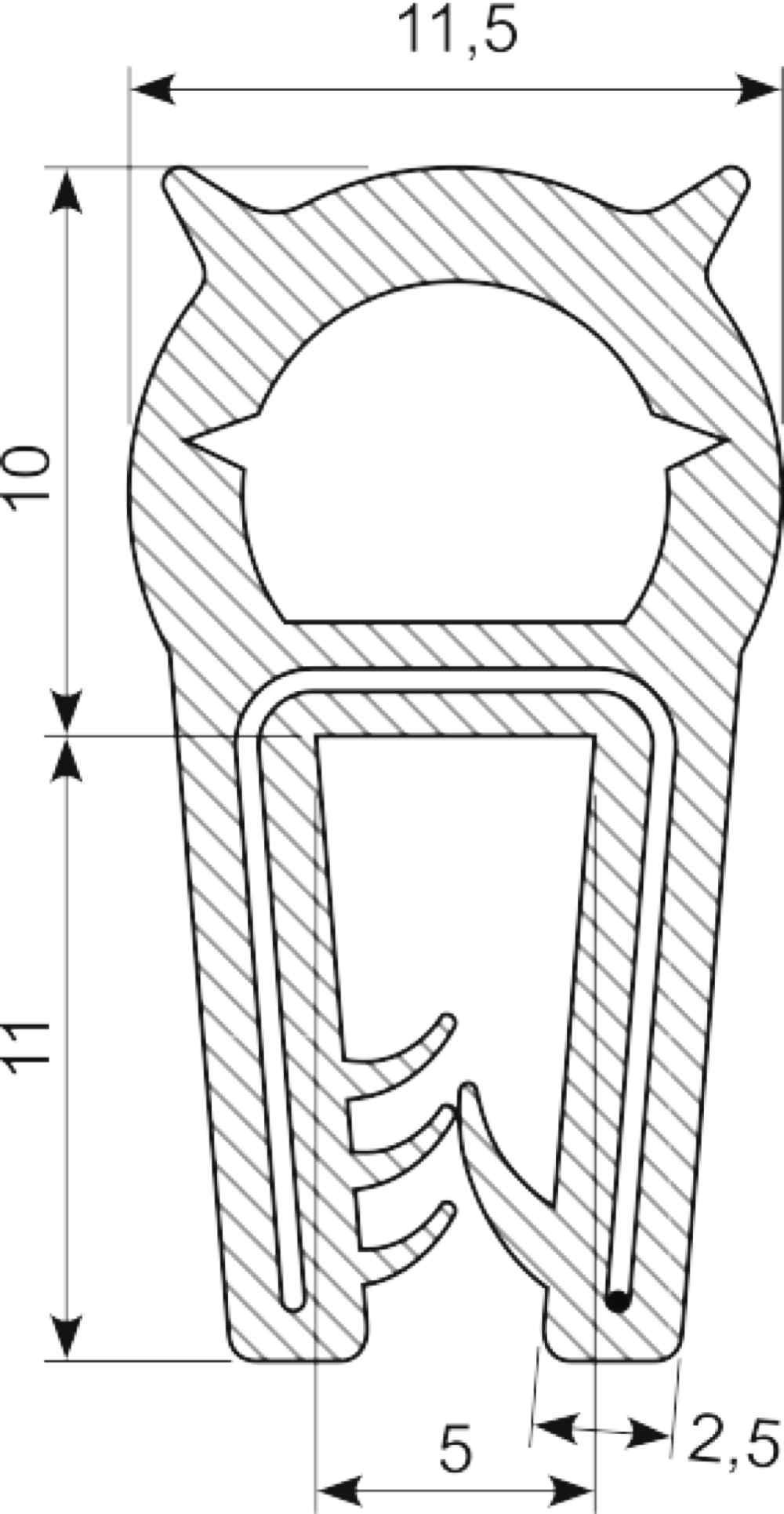Kantl. Silikone 11.5x21 mm